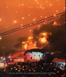 China Ablaze: Tens of Thousands of Drones Fall-Triggering Forest Fires in Hunan, Chaotic Evacuations