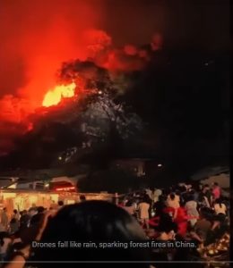 China Ablaze: Tens of Thousands of Drones Fall-Triggering Forest Fires in Hunan, Chaotic Evacuations
